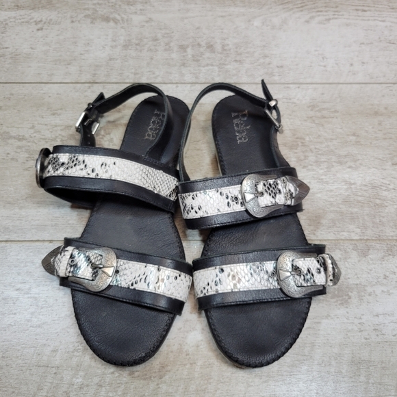 Reba Nallie Snakeskin Open Toe Sandals Size 6.5 - Picture 2 of 8